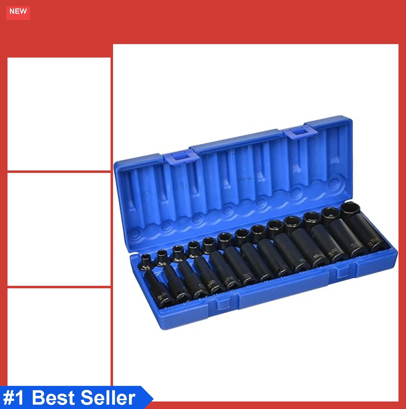 3/8 Inch Drive 26 Piece Deep Metric Socket Set Chrome Molybdenum Steel