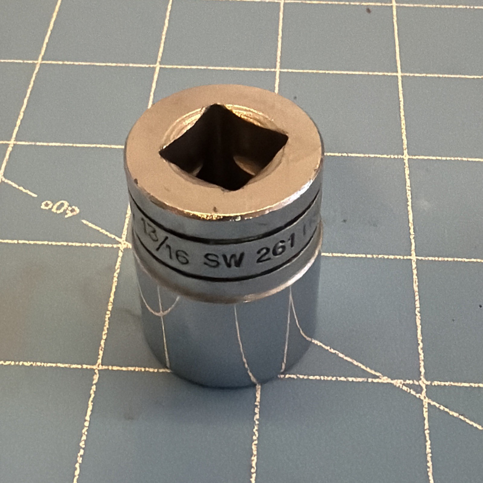 Snap On Tool SW261 1/2 Dr 12Pt SAE 13/16 Flank Dr Shallow Chrome Socket USA