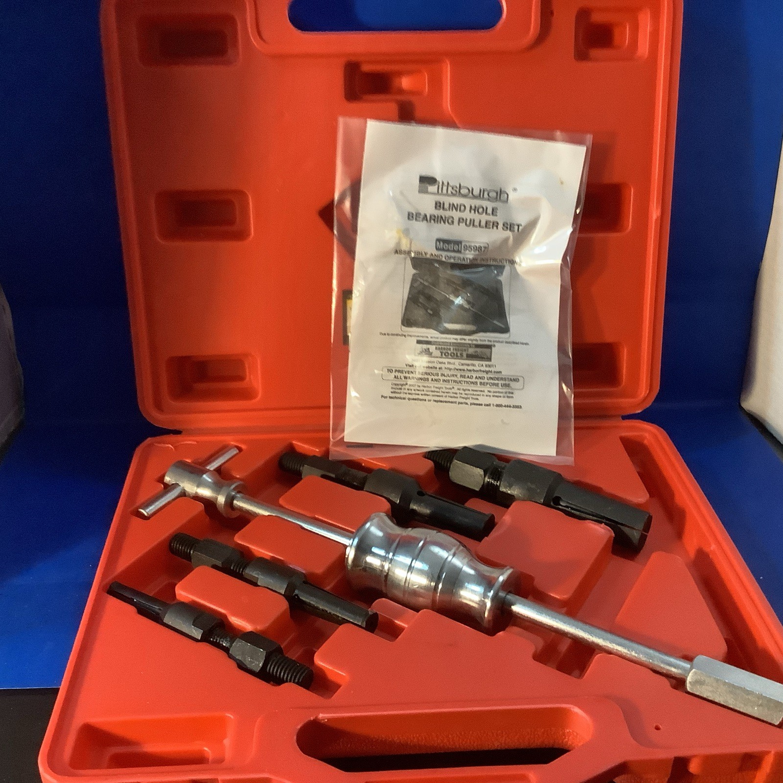 Pittsburg Blind Hole Bearing Puller Set #95987 VGUC