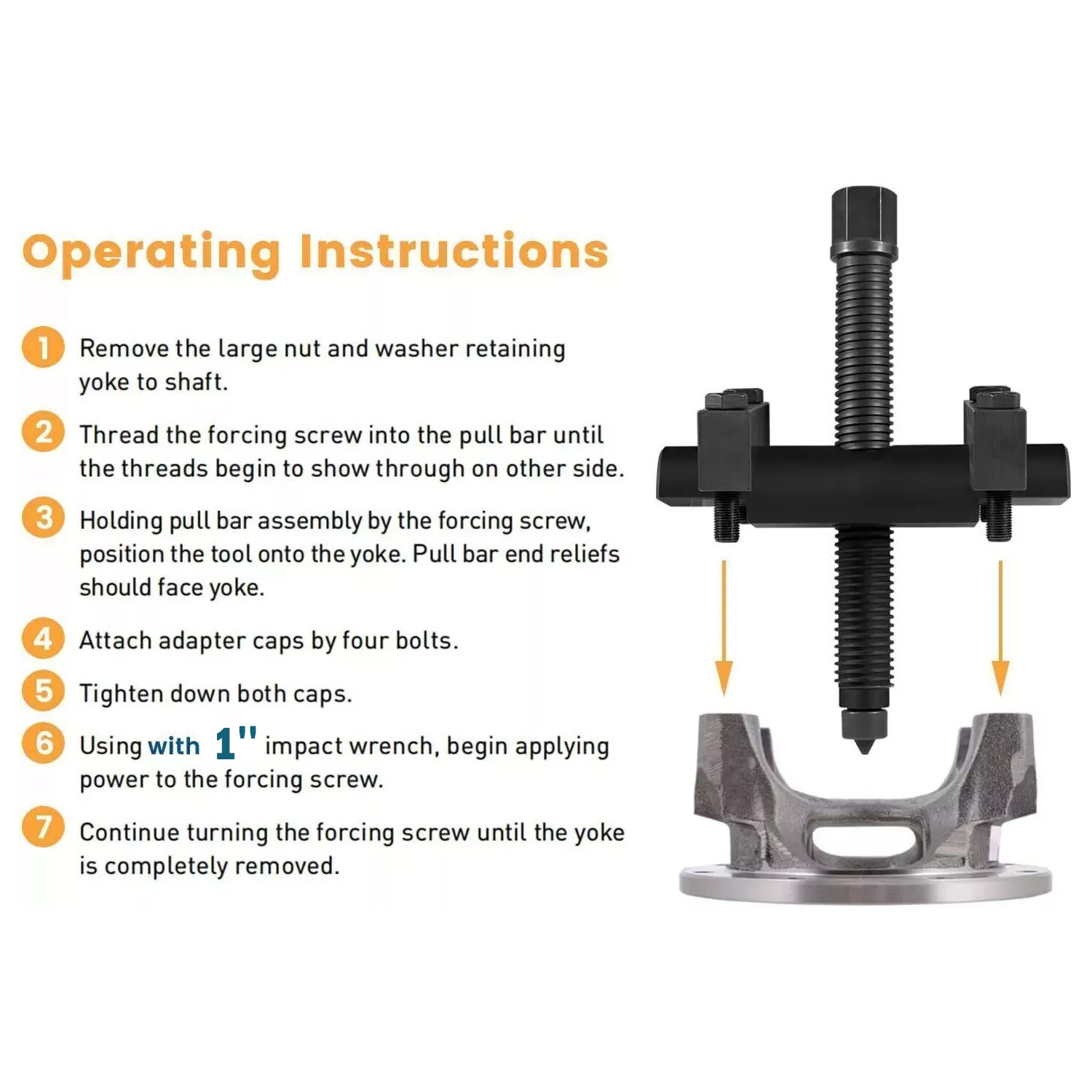 For Commercial Trucks /Semi Truck Heavy Duty Yoke Puller Removal Tool Kit 10803