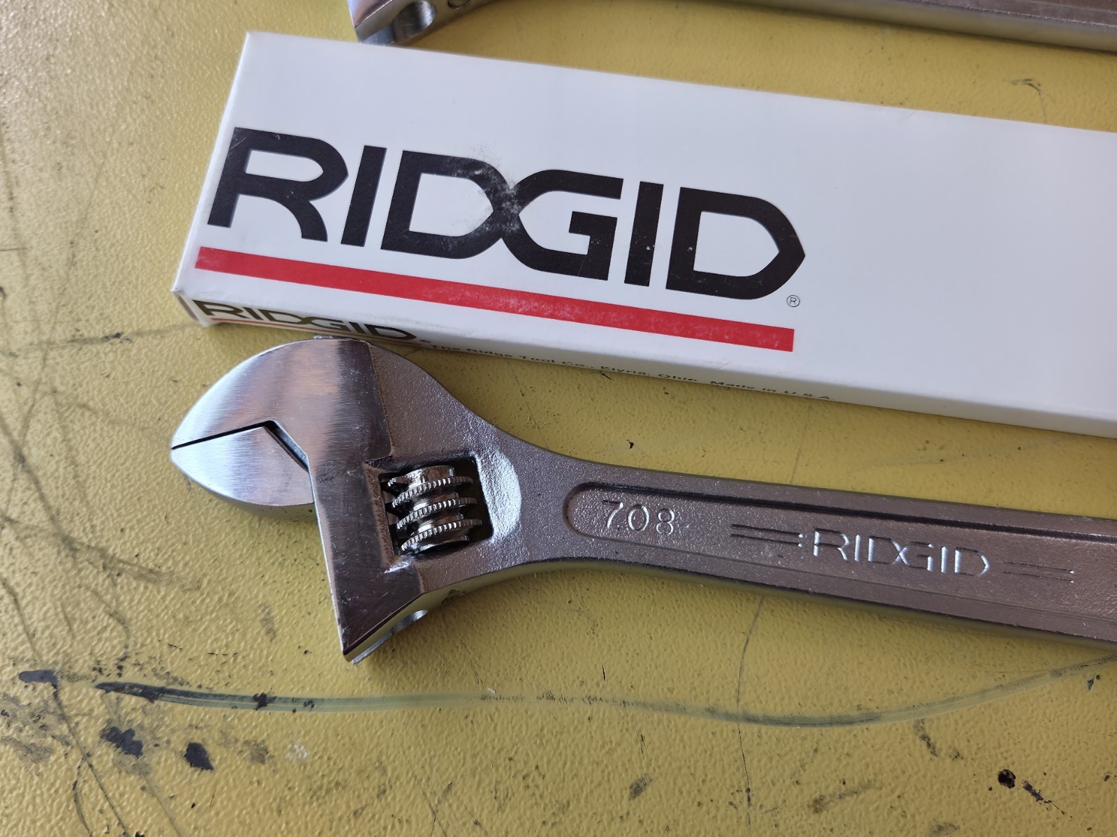 NOS USA Ridge Tool Co Ridgid 2 Pc Adjustable Wrench Set 8″ 10″ 708 710