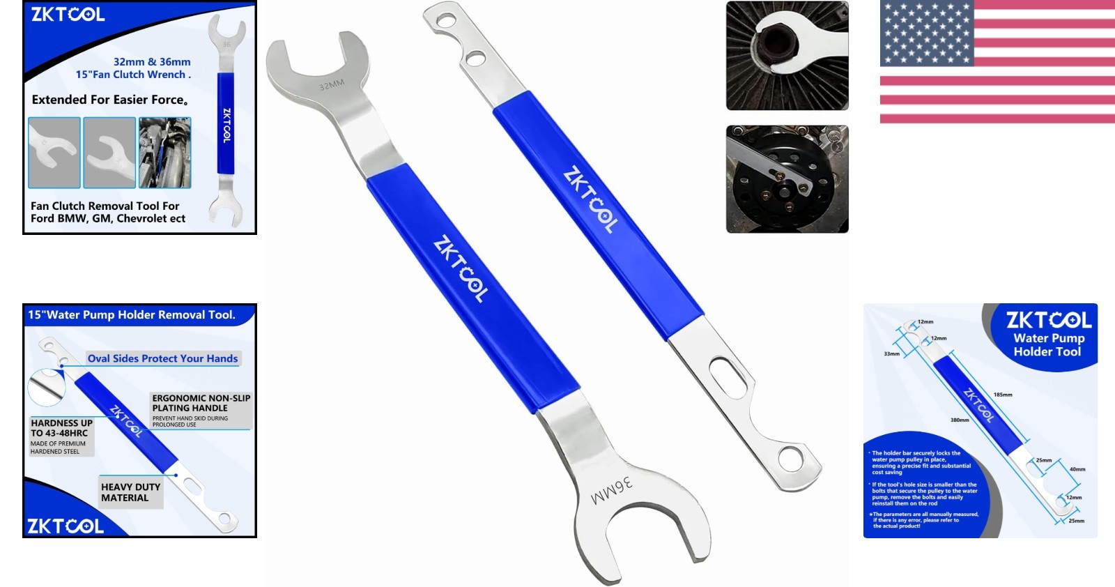 Durable Alloy Steel Fan Clutch Wrench Set with Ergonomic Grip – 32mm & 36mm