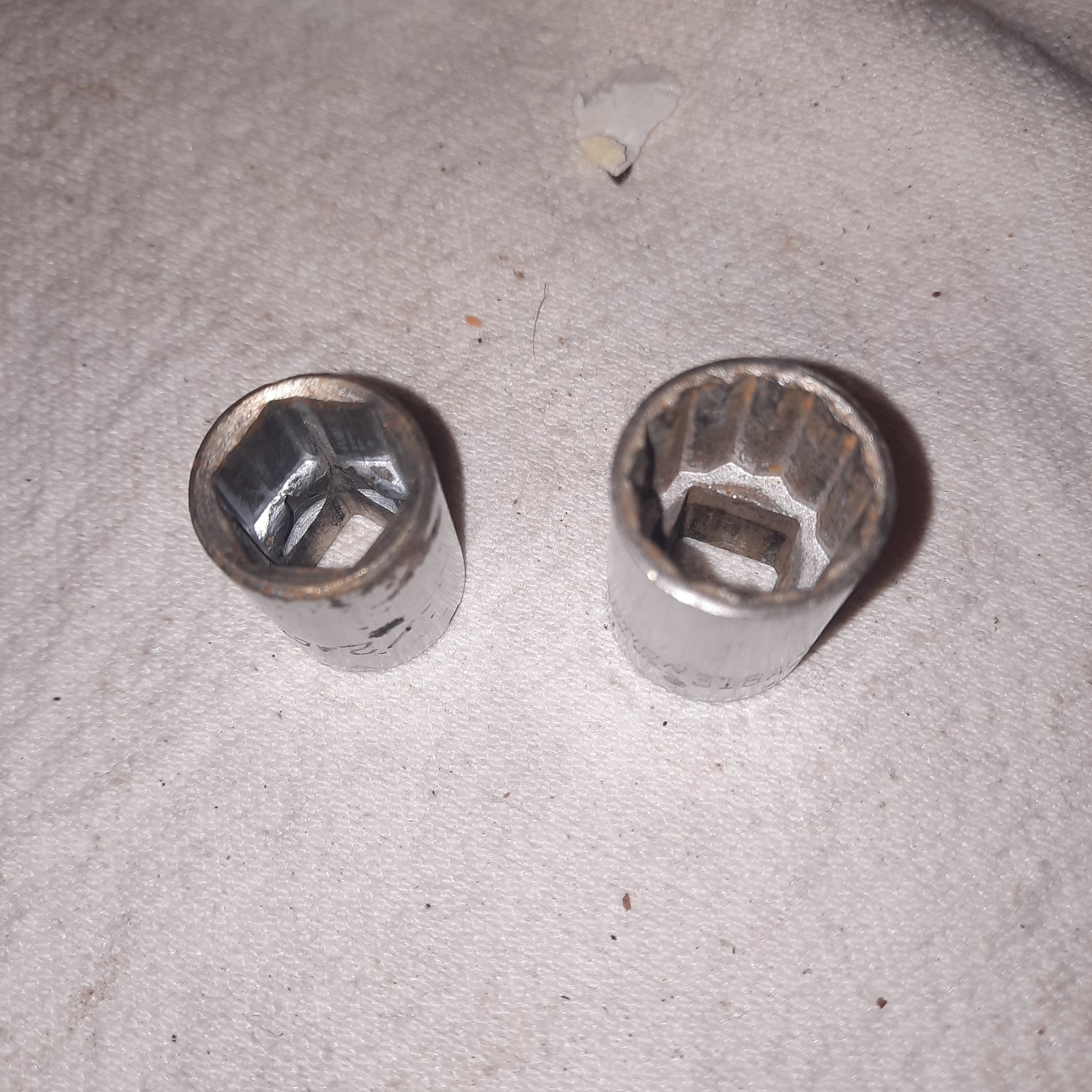 Action Industries 3/8 Dr 1/2 6 pt and 9/16 12 pt Chrome Sockets. Made in USA.