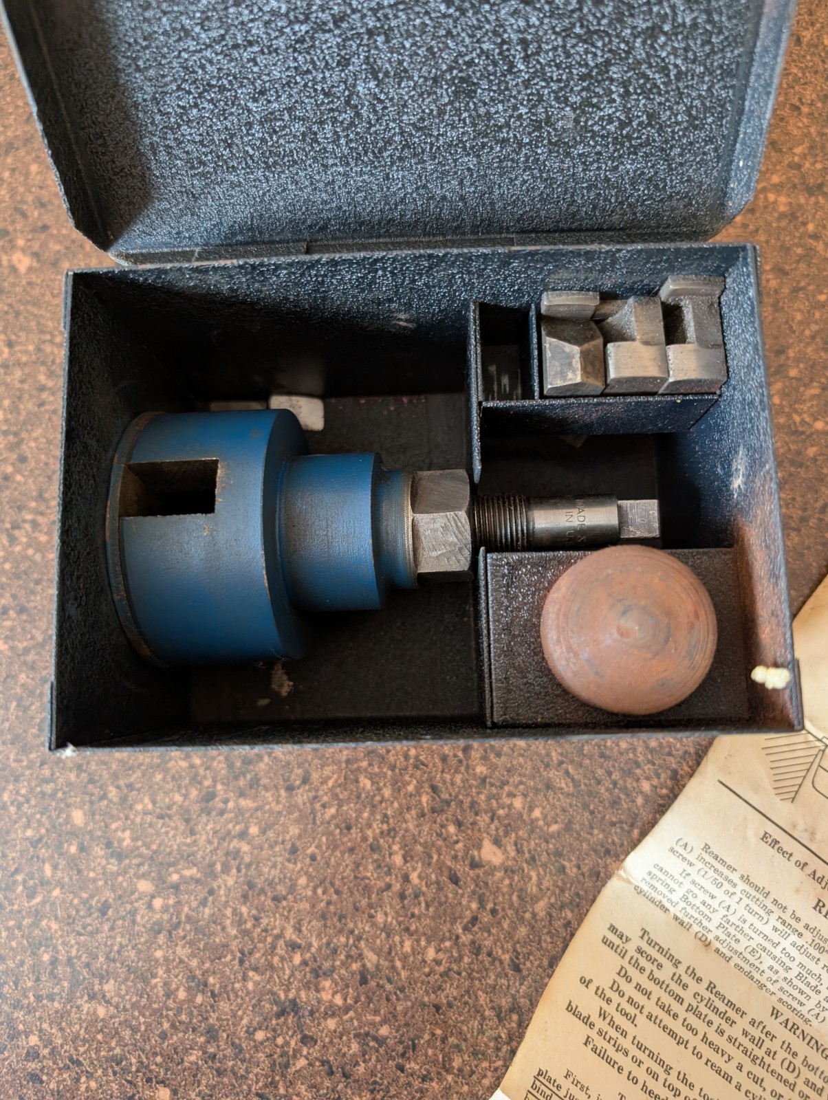 Vintage Cylinder Ridge Reamer With Original Tin Box