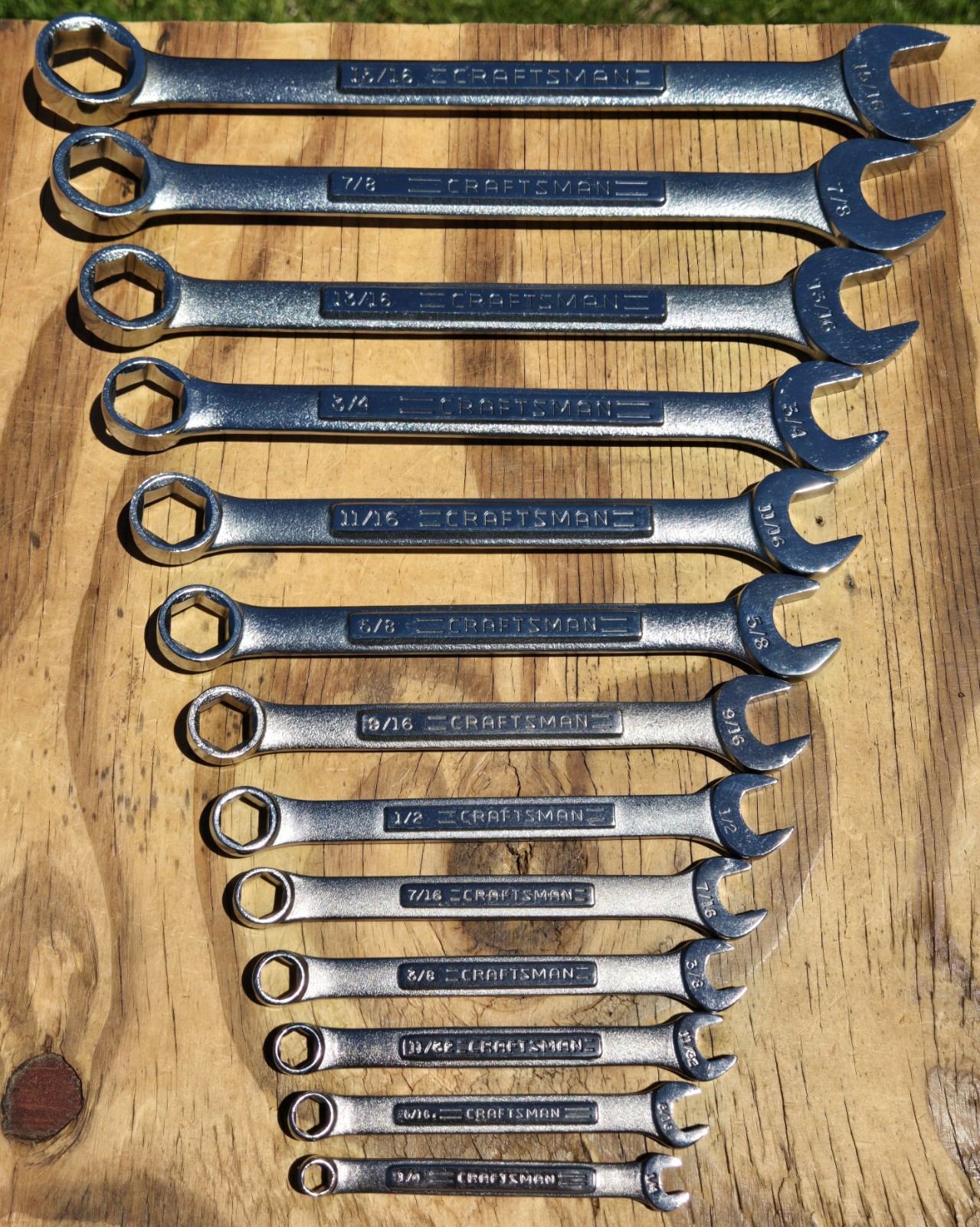 Vintage Craftsman VA USA 13pc SAE 6 Point Combination Wrench Set 1/4″-15/16″ EUC