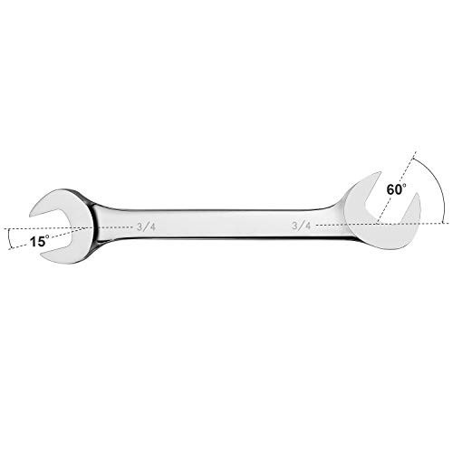 14-Piece Angle Head Open End Wrench Set, Chrome Vanadium Steel, Inch Sizes & Rac