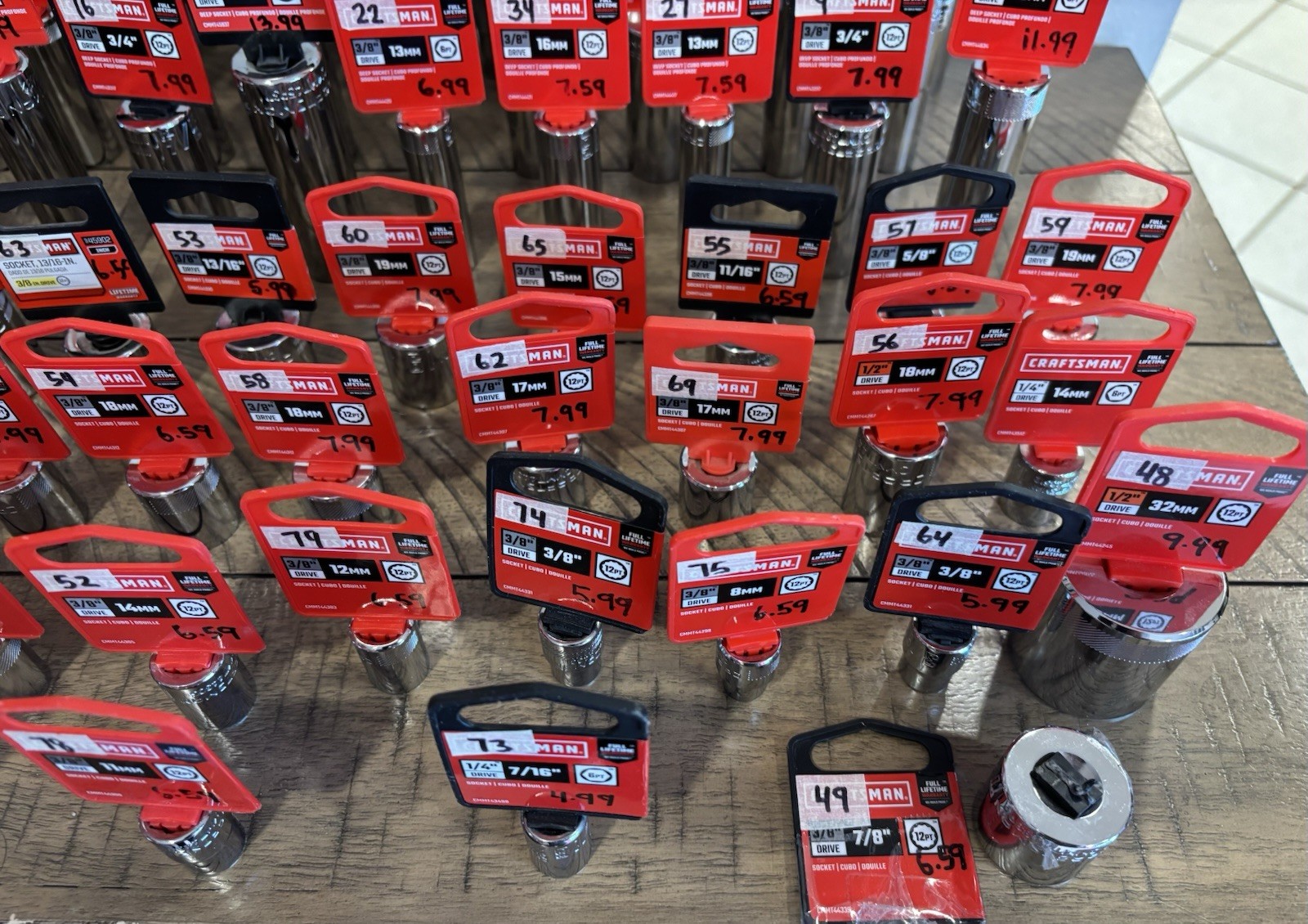 Huge Bulk Lot! 80 Brand New Craftsman Lifetime Warranty Sockets Various Sizes