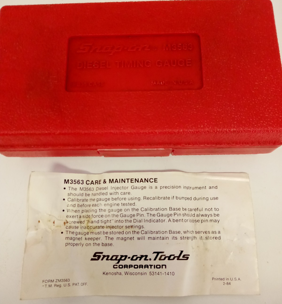 Snap On Tools Detroit Diesel Injector Timing Gauge M3563 W/ Case NEW