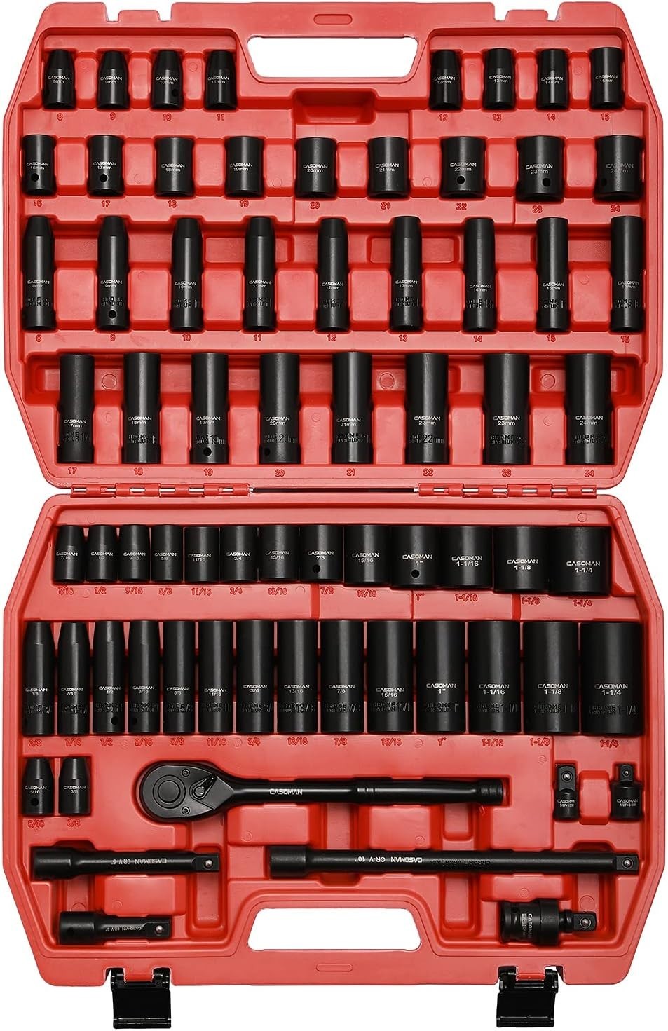 70-Piece 1/2-Inch Impact Socket Set, SAE & Metric