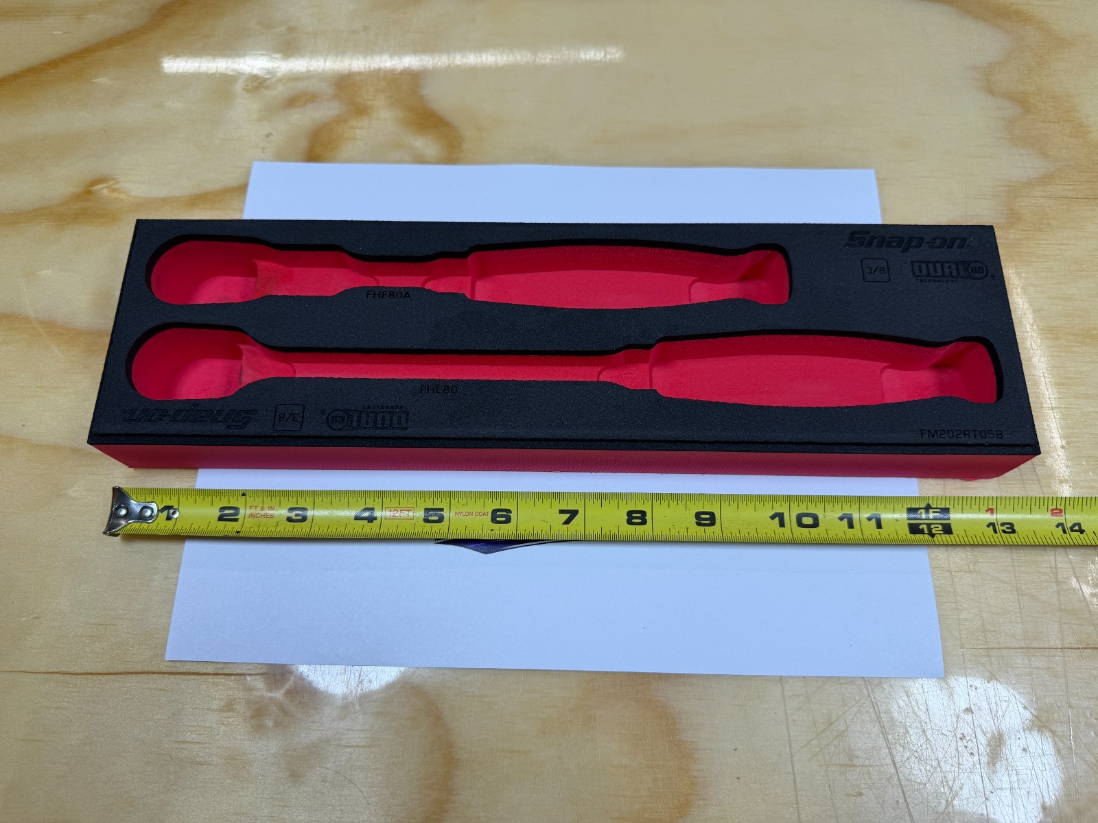 Snap-on Tools NEW RED Foam Tray for 2pc 3/8″ Drive Ratchet Set FM202RT05BR