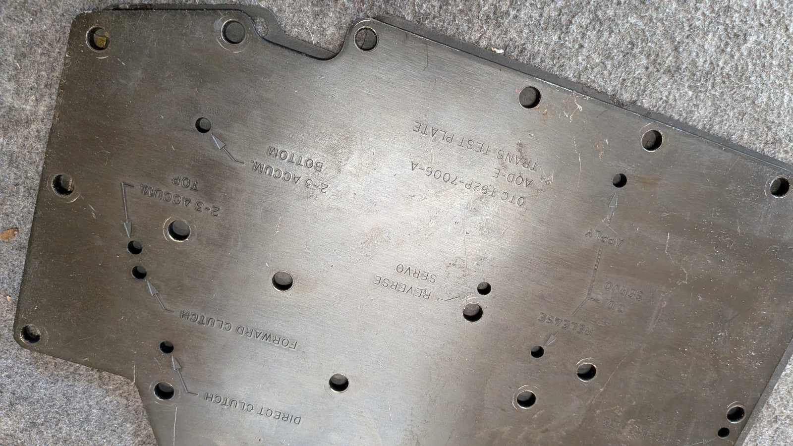 Ford T92P-7006-A 307-246 OTC Rotunda Air Test Plate & Gasket