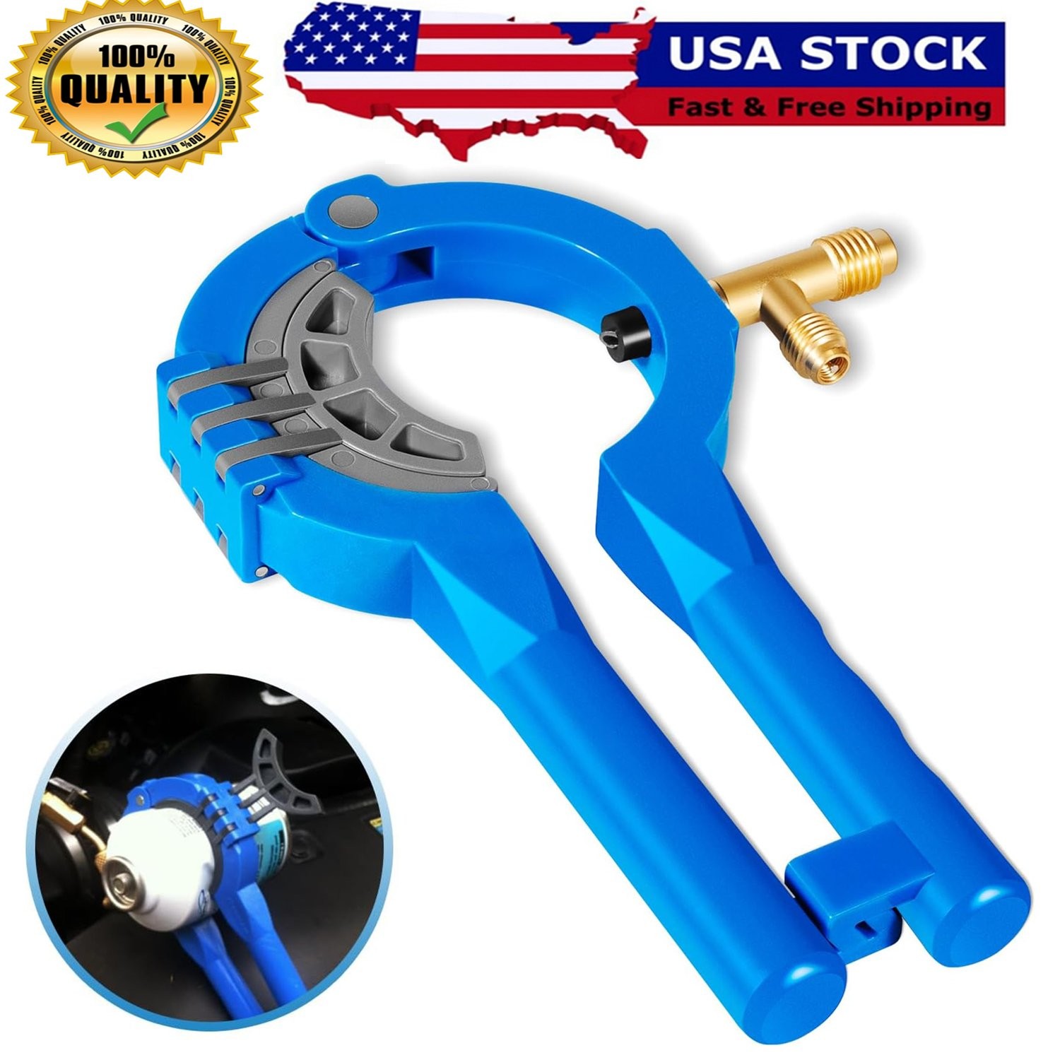 Side Can Tap for R12 R134A Air Conditioning Refrigerant Manifold System/Additive