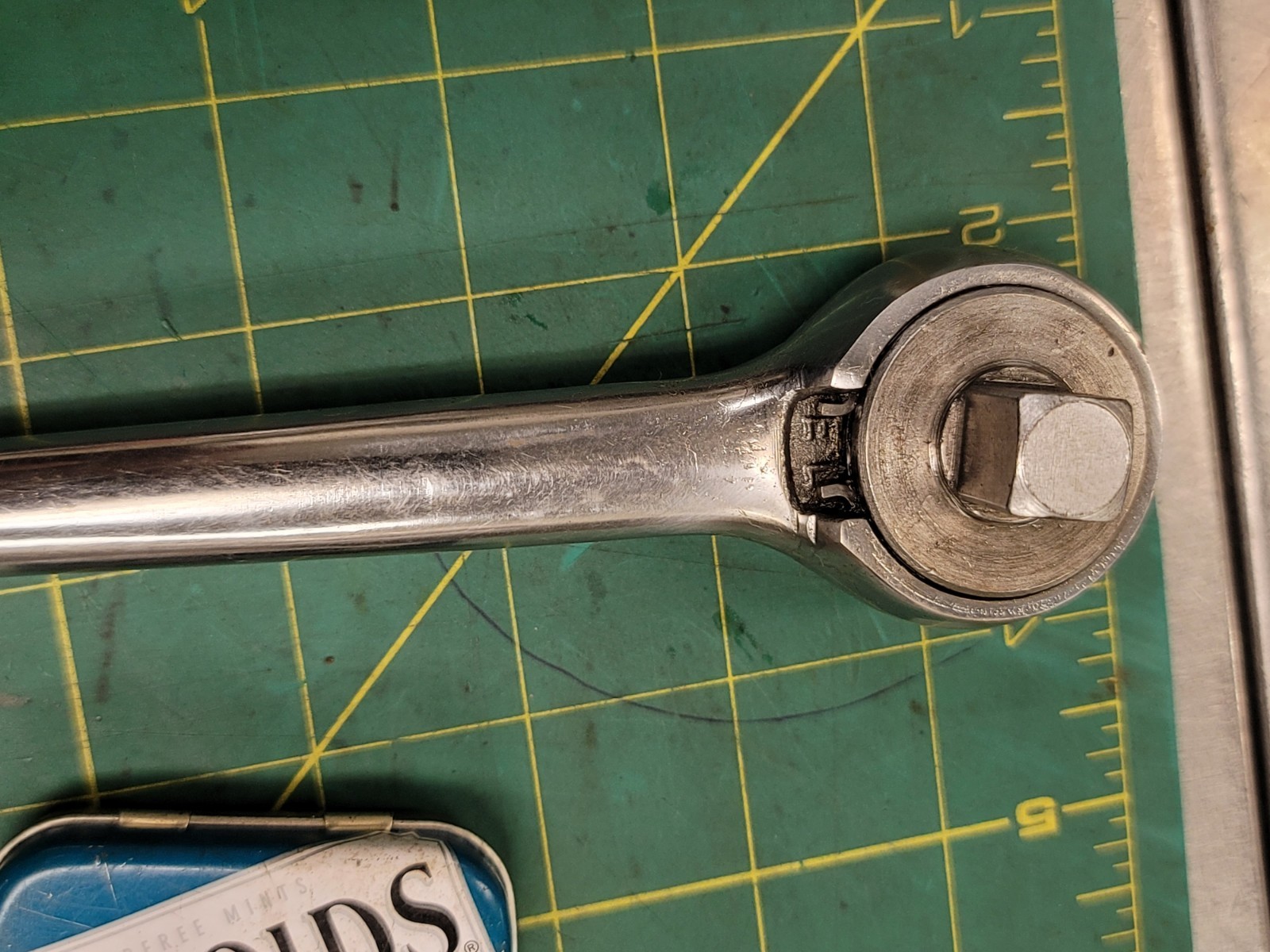 Vintage S-K Tools 42470 1/2″, 10.25″L Reversible Chrome Ratchet Made USA