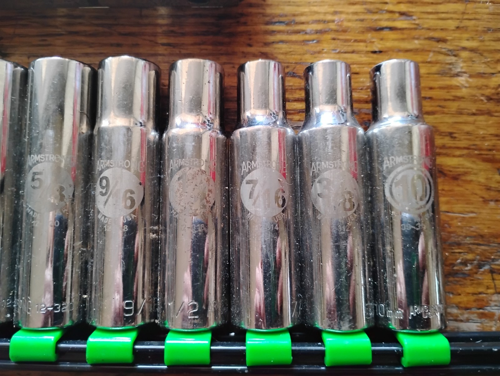 Armstrong 1/2″ Drive 14 Pc Deep Socket Set Made In USA 3/8″ to 1-1/8″ +10mm!