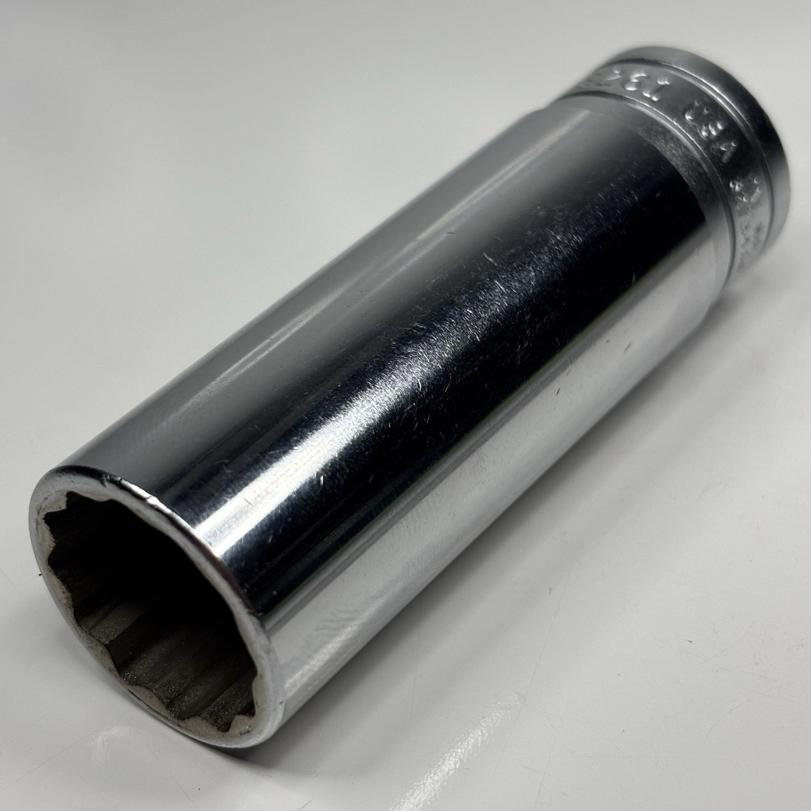 Snap On Tool S261 1/2 Dr 12Pt SAE 13/16 Flank Dr Deep Chrome Socket USA 1985 VGC