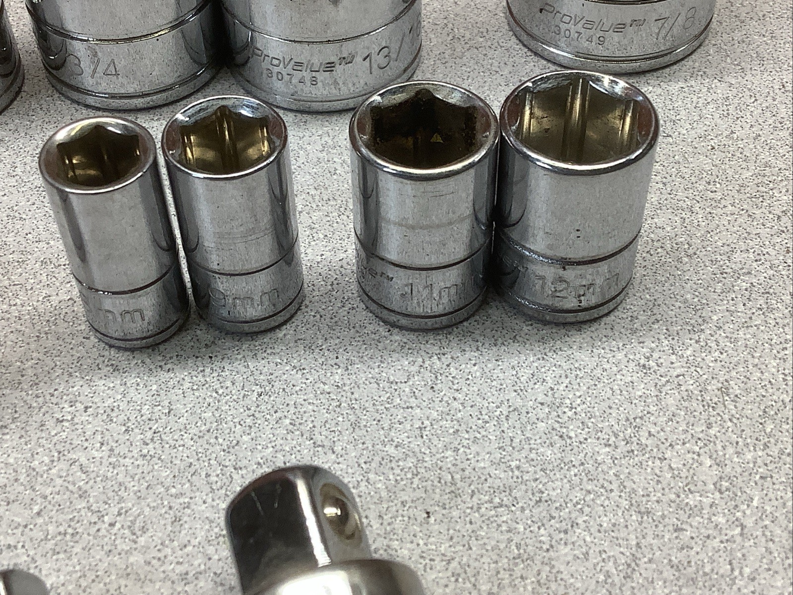 Carquest ProValue 3/8″ & 1/4” Drive 6pt PARTIAL SOCKET SET Metric & SAE ~ READ!