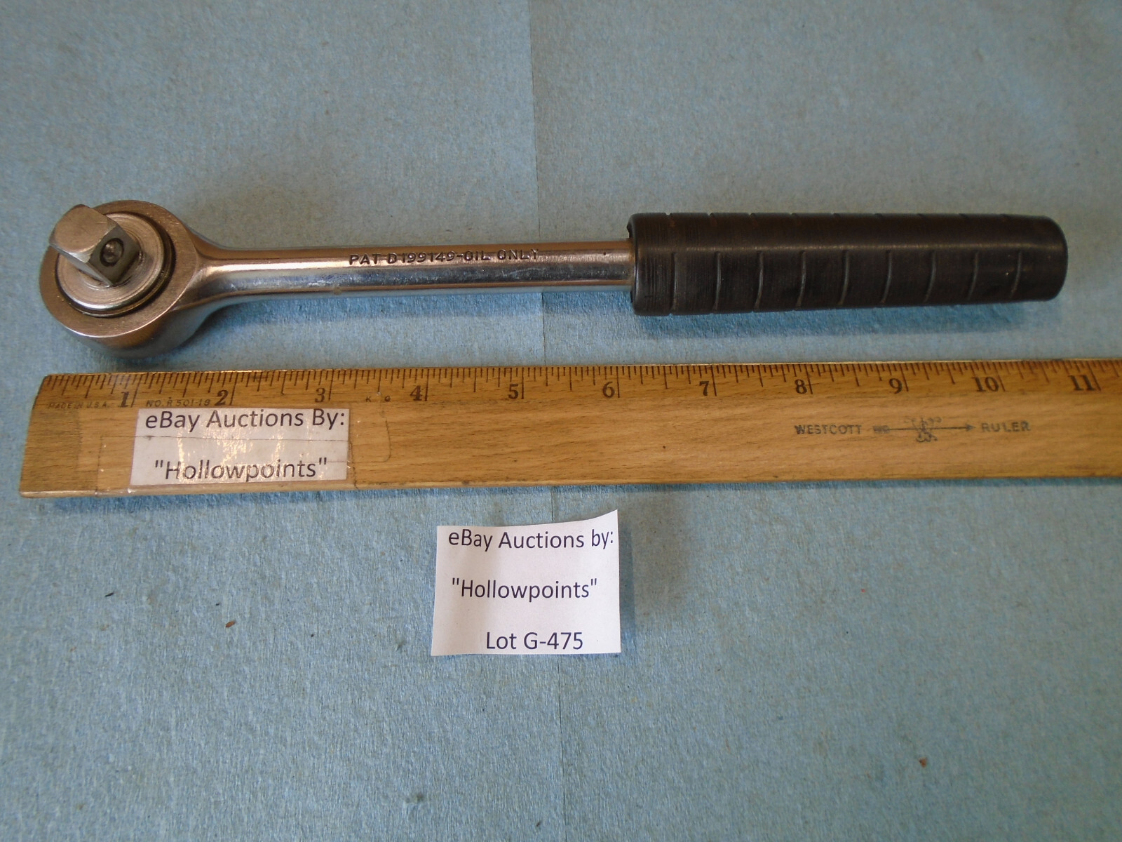 Wright USA No. 4400 Ratchet 1/2″ Drive w/ Tootsie Roll Handle 10-1/2″ long G475