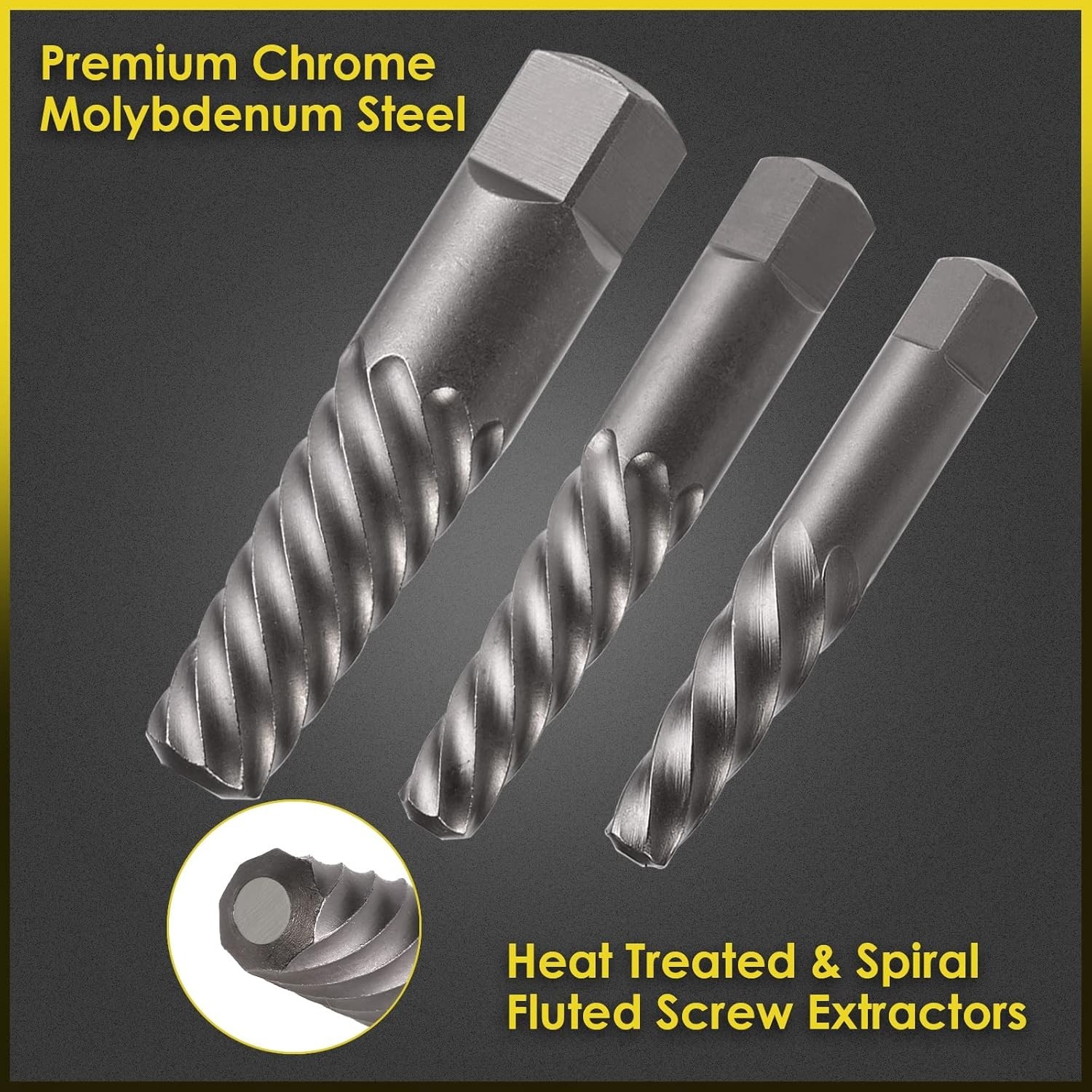 Efficient 9-Piece Reverse Drill Extractor Set – Removes Broken Screws Easily