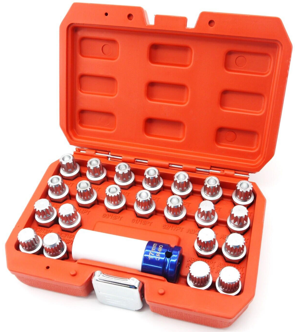 23pc Ribe Multi Spline Wheel Locking Key Set for Lug Nut Stud Removal BMW VAG VW