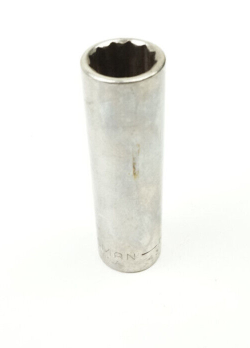 Craftsman -Ɩ⅁- 1/2″ 12 Point Deep Chrome Socket 3/8″ Drive 43312 USA