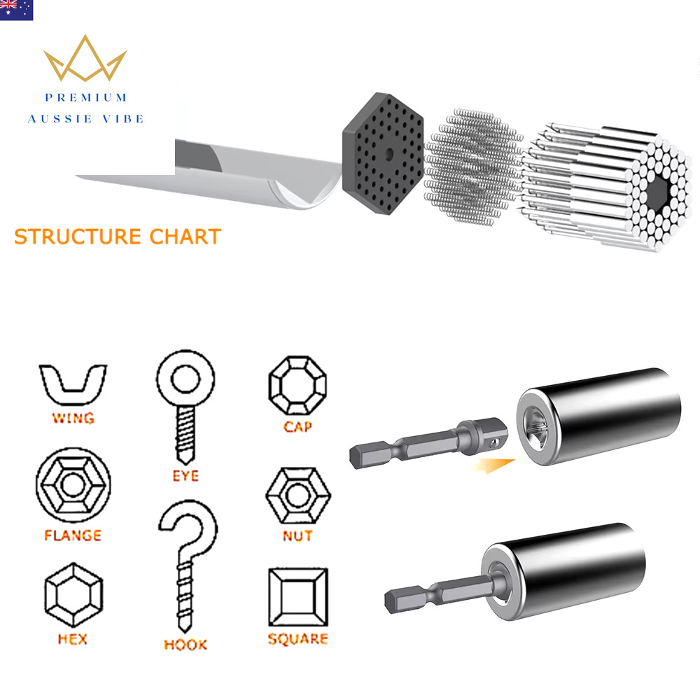 Universal Socket Wrench Head Set Sleeve Gadget 7-19Mm Power Drill Adapter Spanne