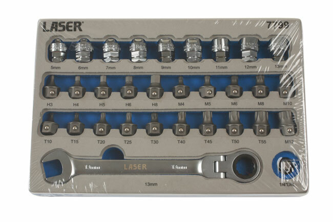 Laser 7799 31 Piece Low Profile Bit & Go Thru Alldrive Socket Set