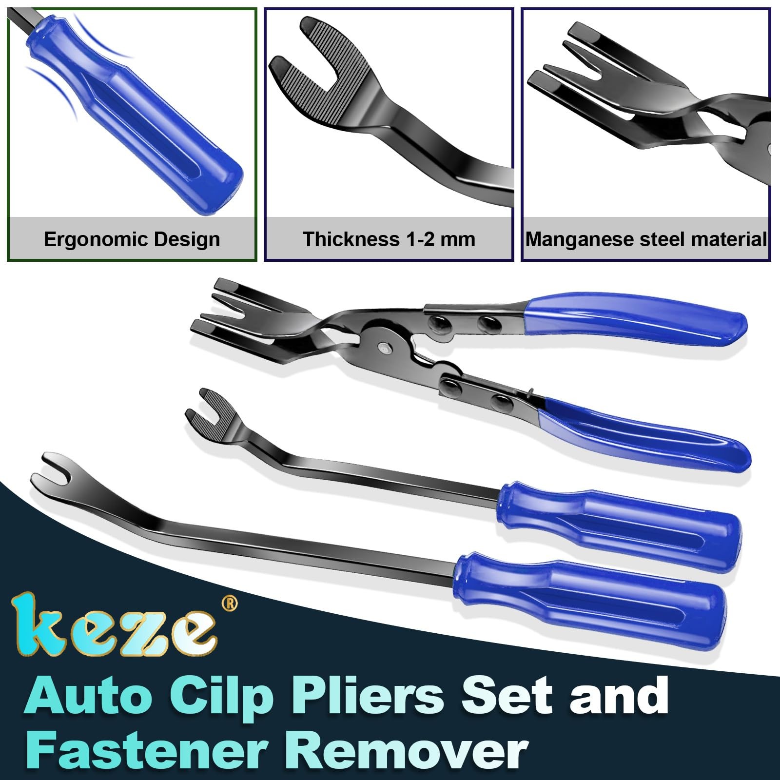 7 Pcs Auto Plastic Trim Removal Pry Tool & Clip Plier Remover Kit for Removal…