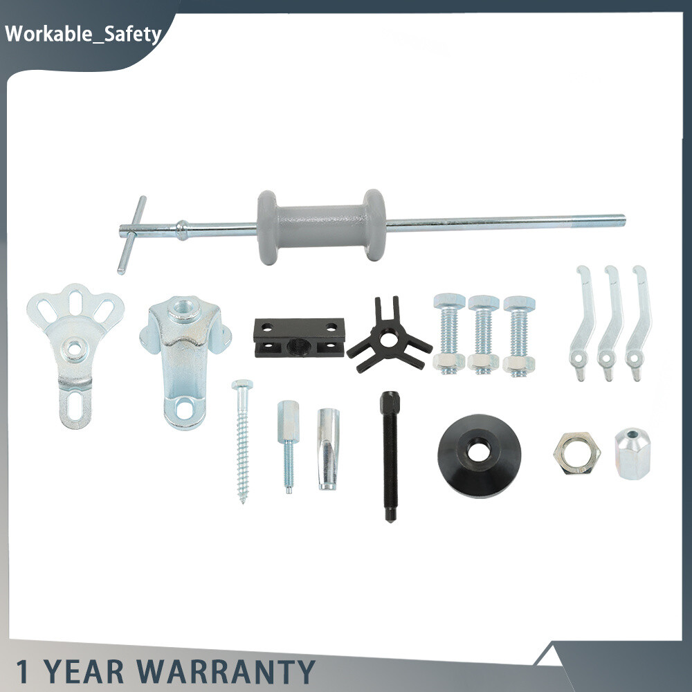 17 Slide Hammer Dent Puller Tool Kit Wrench Adapter Axle Bearing Hub Auto Kits