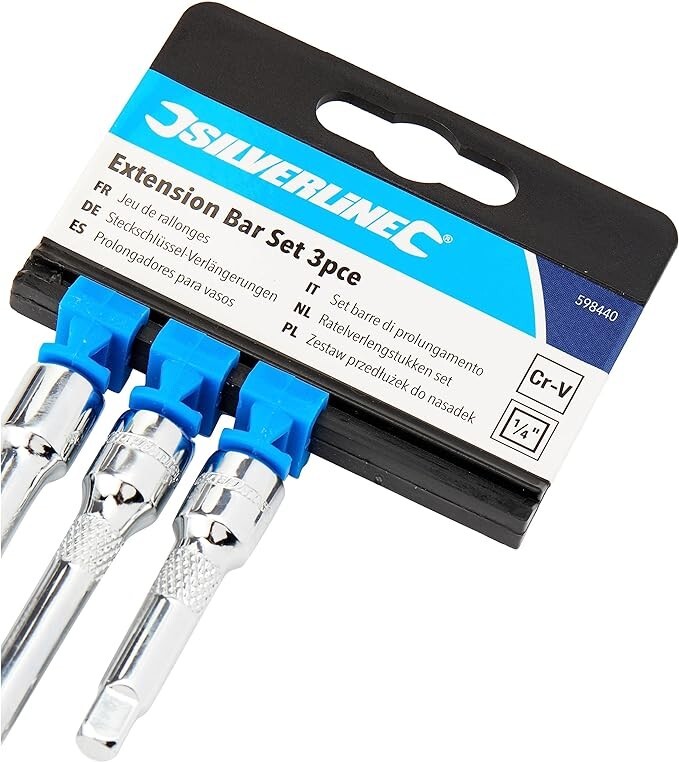 Silverline 1/4″ Extension Bar Set 3pce 598440