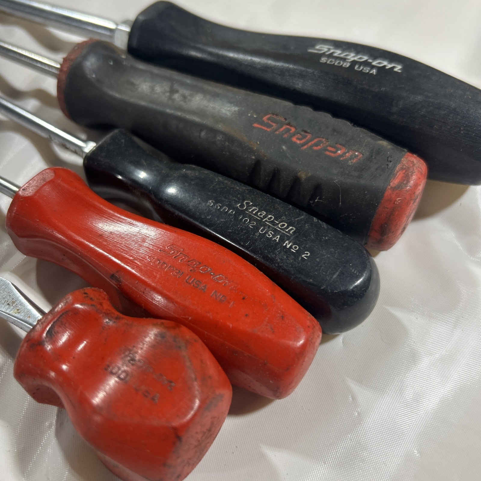 Snap-on USA Screwdriver Lot of 5 Phillips & Flat Blade Hard Handle Mechanics