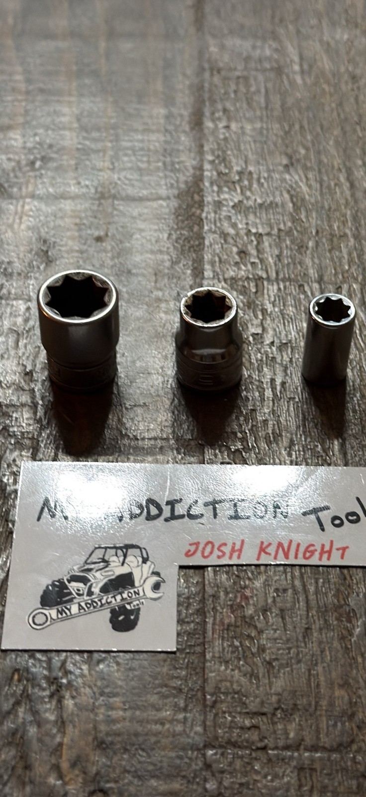 3 piece snap on 8pt socket set 7/16,5/16,1/4 work as they should no owner marks