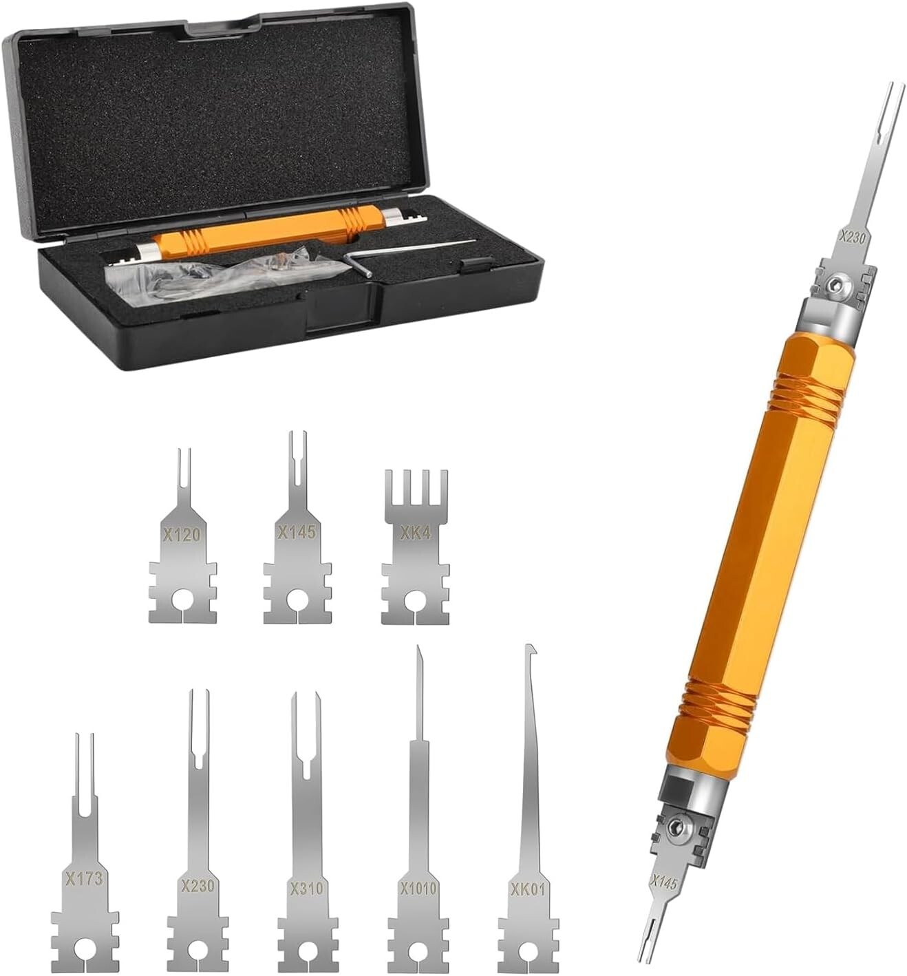 8PCS Electrical Pin Removal Tool Kit Tip Replacement Terminal Removal Tool Set