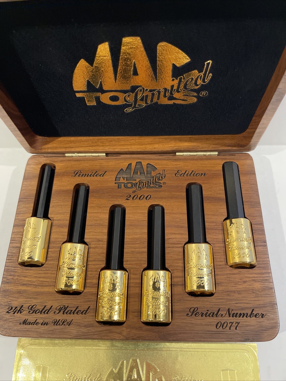MAC Tools 3/8» 24K Gold Plated Hex Drive Socket Set Limited Edition #0077