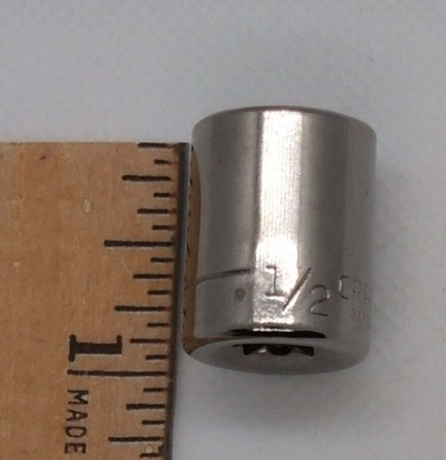 Vintage Craftsman 1/4″ Drive 1/2″ 6 Point Shallow Socket SAE G2 43499 USA NOS