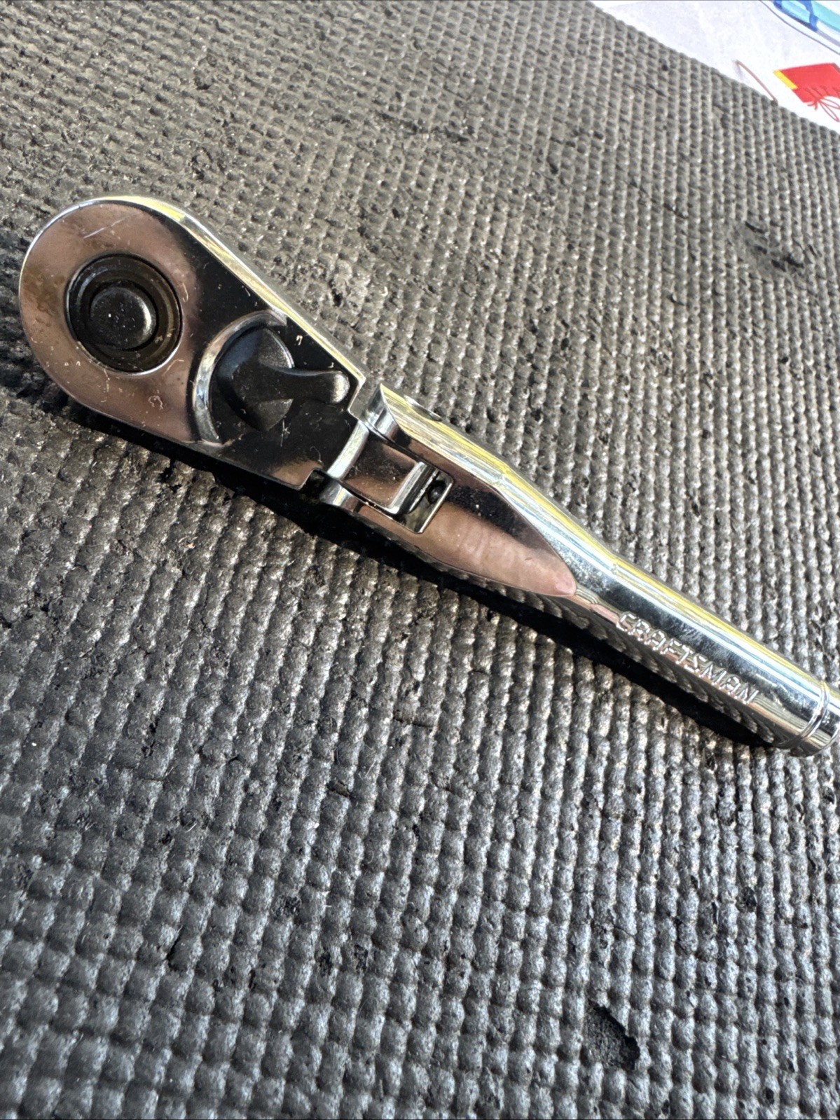 Sears Craftsman USA Nos 3/8” Drive Stubby Flex Head Ratchet 44834 Full Polish