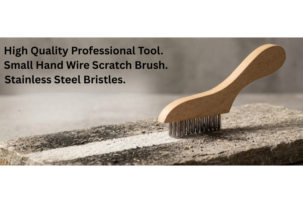 SMALL WIRE SCRATCH TOOL BRUSH STAINLESS STEEL METAL BRISTLES GROUT CLEANING