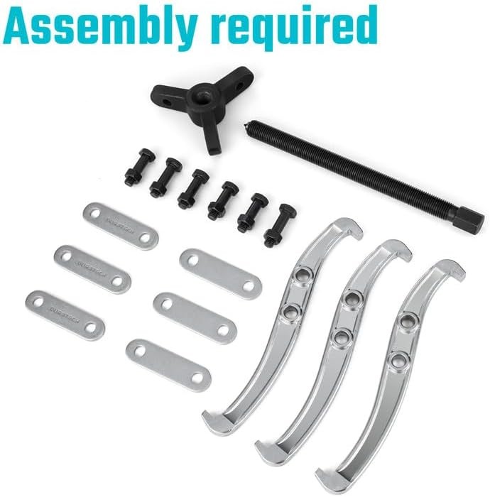 3-Jaw Gear Puller, 8-Inch, Black Phosphated Steel, Narrow Spaces, Gears, Pulleys