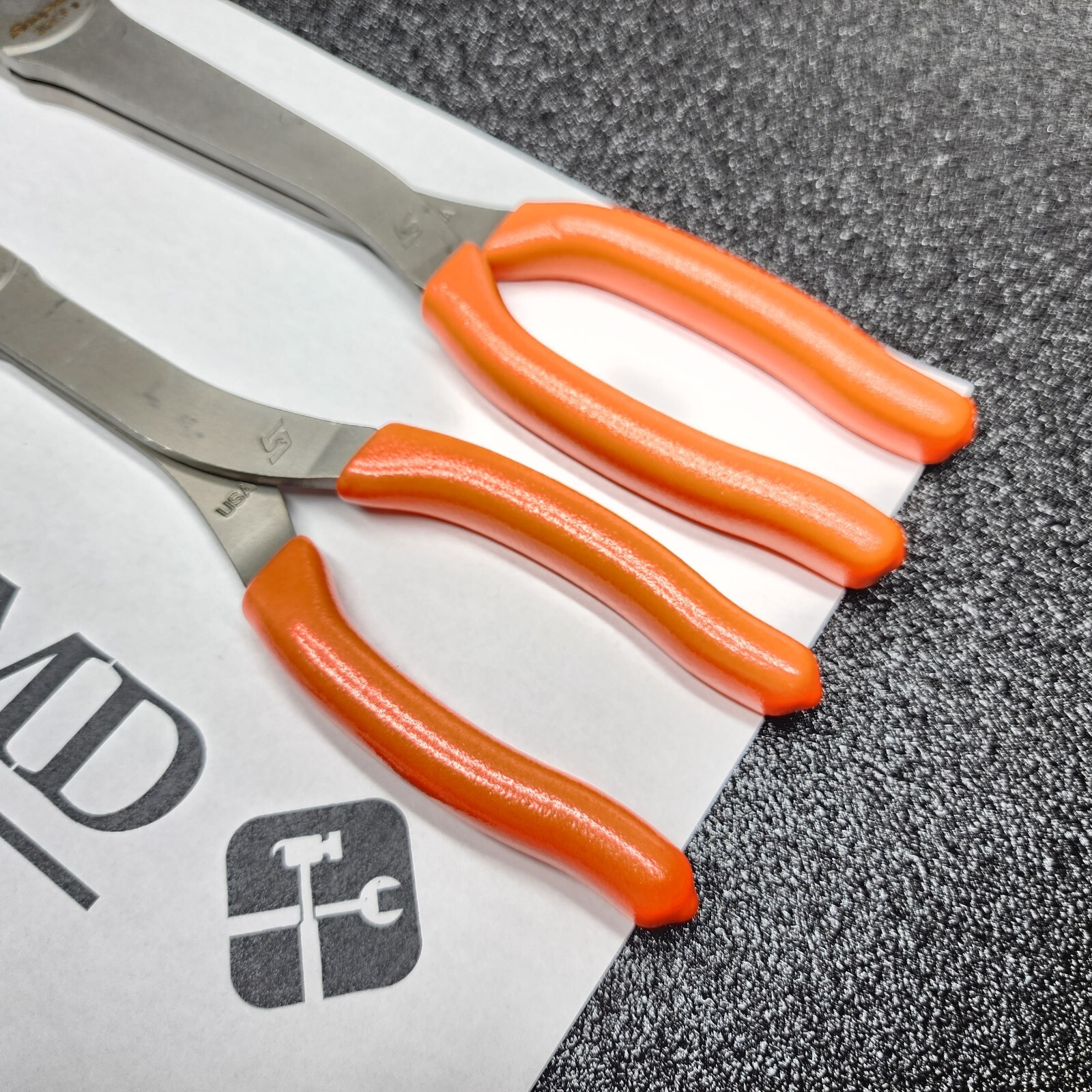 Snap-on Tools NEW 2pc ORANGE Long Needle Nose Plier / HD Cutter Set 312CF 911ACF