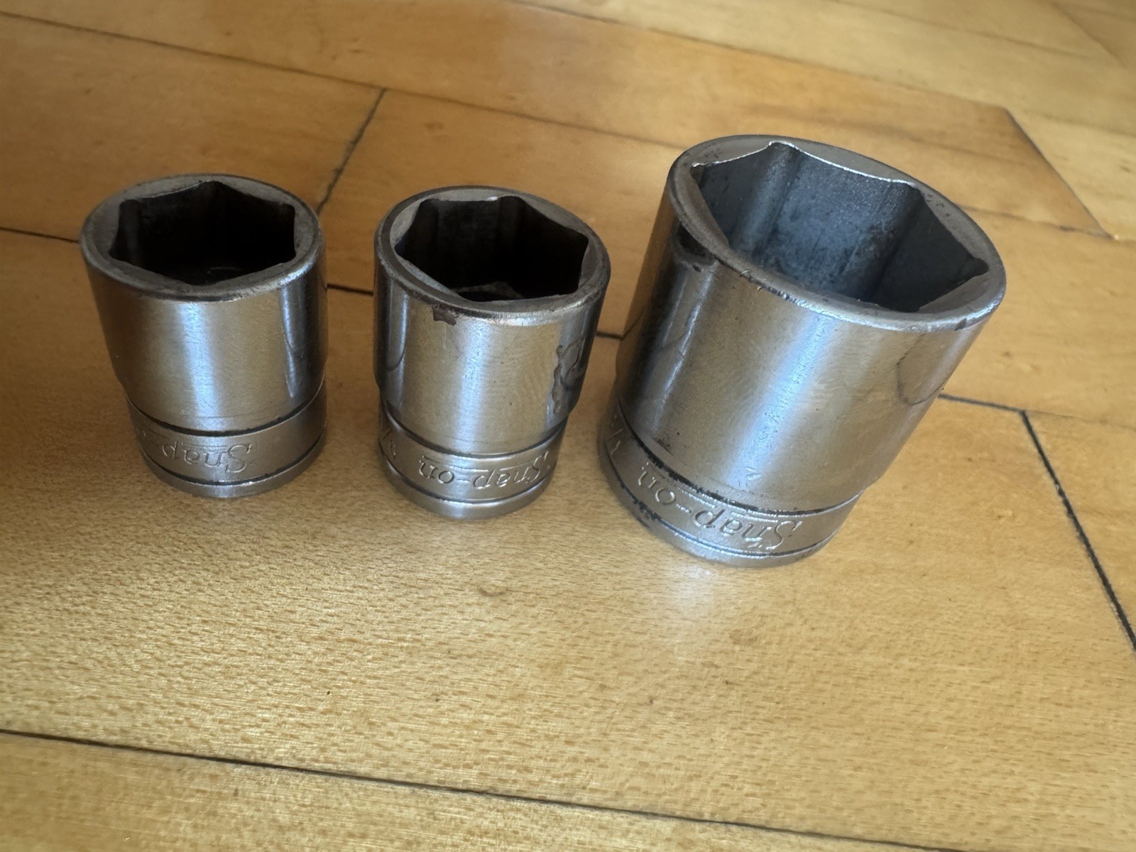 Snap-On Lot Of 3 chrome 3/8 Drive Sockets