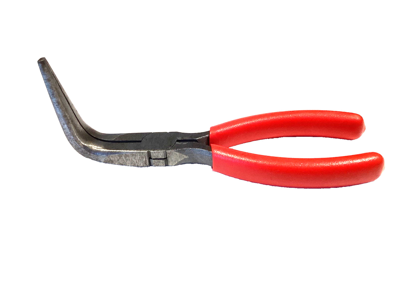 Snap on Tools 7” Long Nose 90° Bent Needle Nose Pliers RED Soft Grip 497CCP NICE