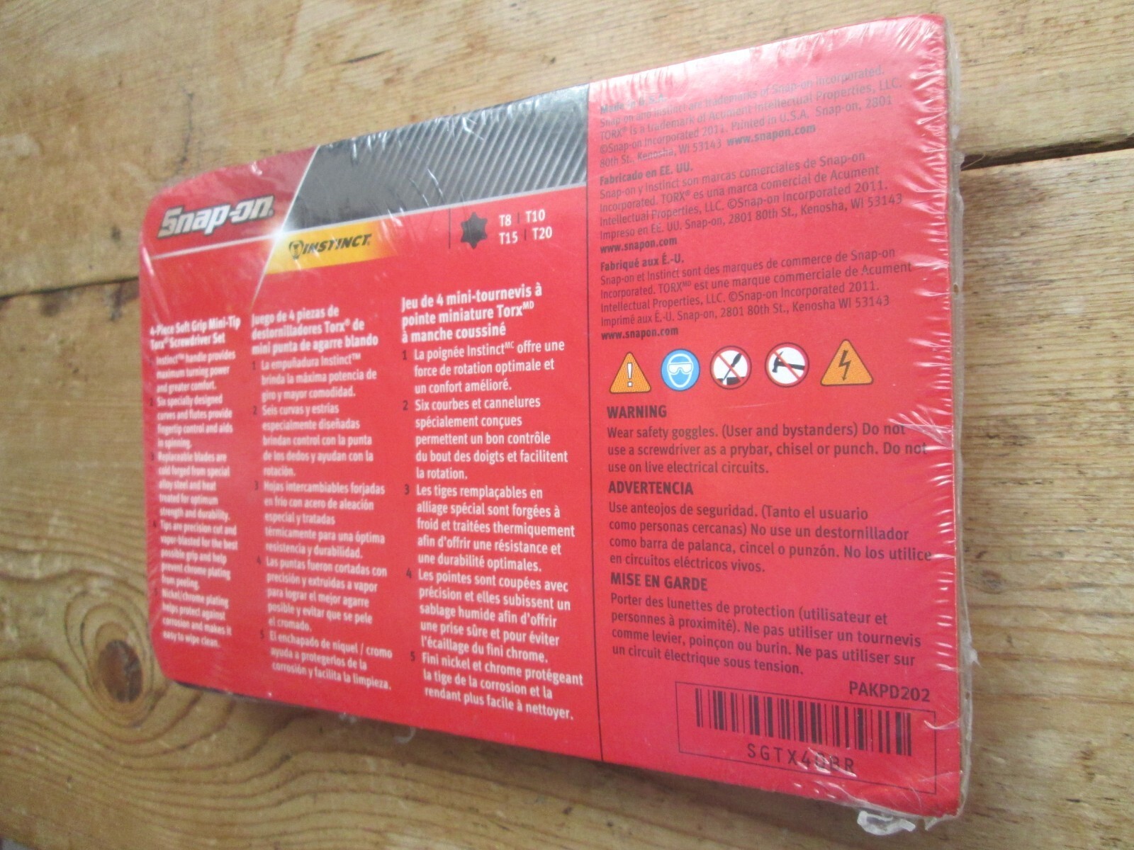 snap on mini tip torx screwdriver set classic red T8 T10 T15 T20 instinct handle