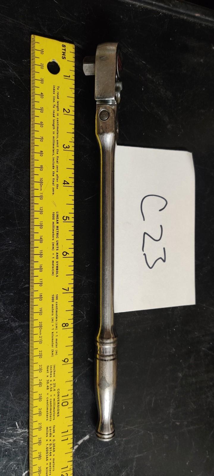 Snap-On Tools F731A 3/8″ Drive Long Handle Flex Head Ratchet Chrome Made In USA