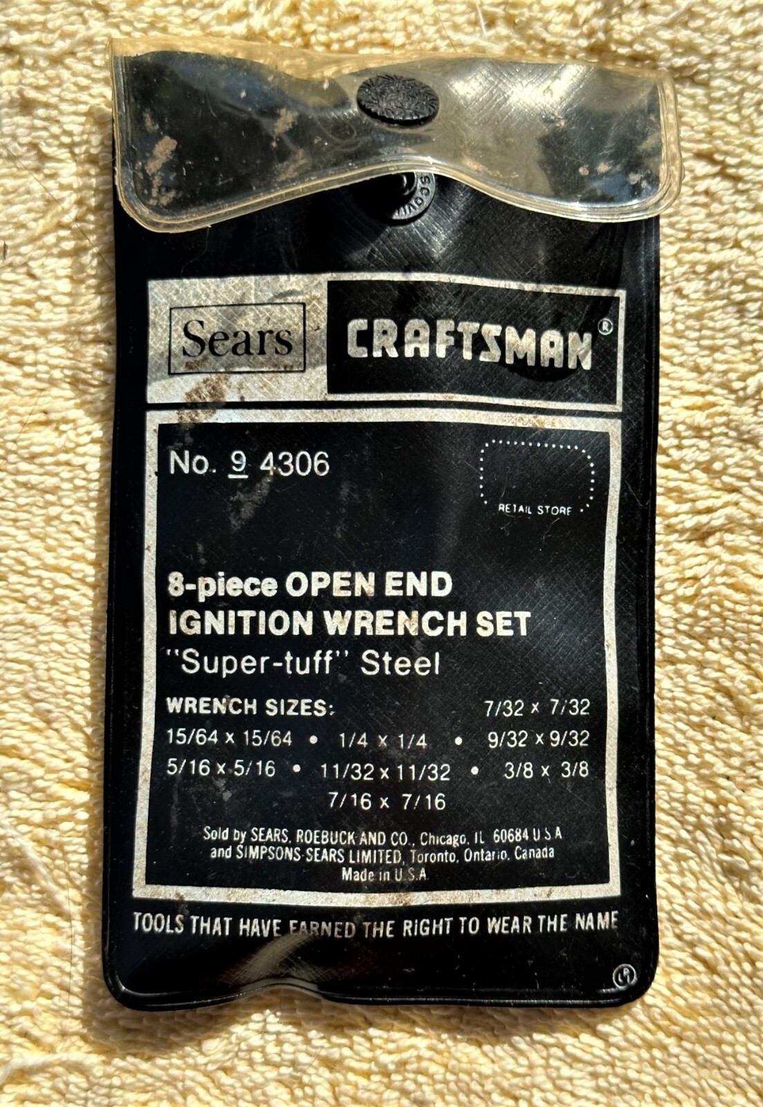 VINTAGE CRAFTSMAN 8 PC «SUPER TUFF» IGNITION WRENCH SET NO. 9-4306 — L@@K NICE