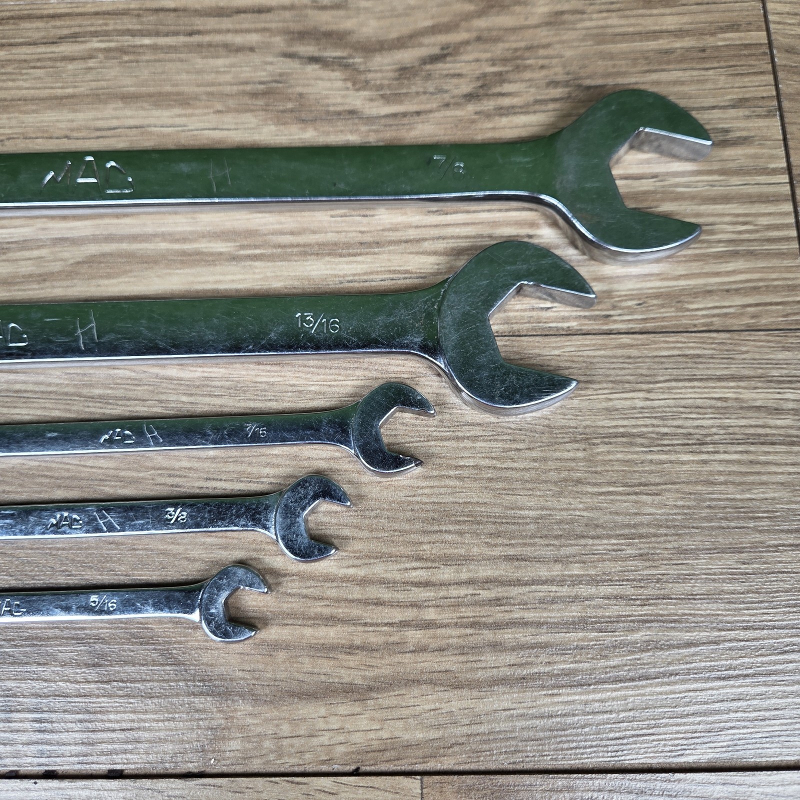 Lot of 5 Mac Tools Combination Wrenches Standard 12PT MADE IN USA