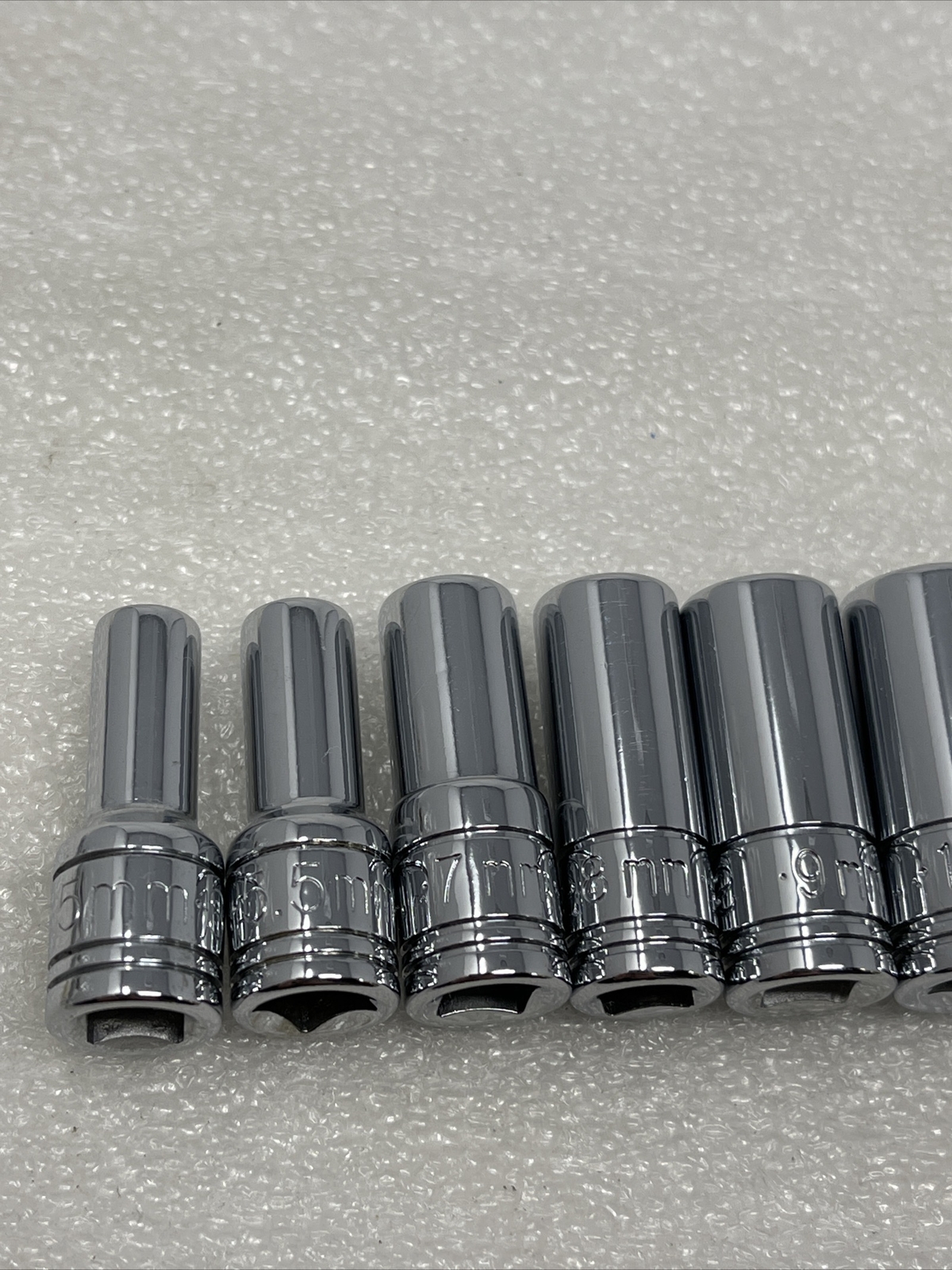 SK Tools 1/4″ Drive, 6 Point, Semi Deep Metric 11 Piece Socket Set, 5mm-15mm New