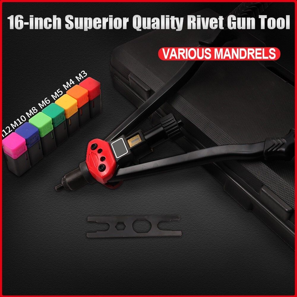 16″ Rivet Gun Rivnut Thread Setting Tool Nut Setter NutSert Metric SAE Riveting
