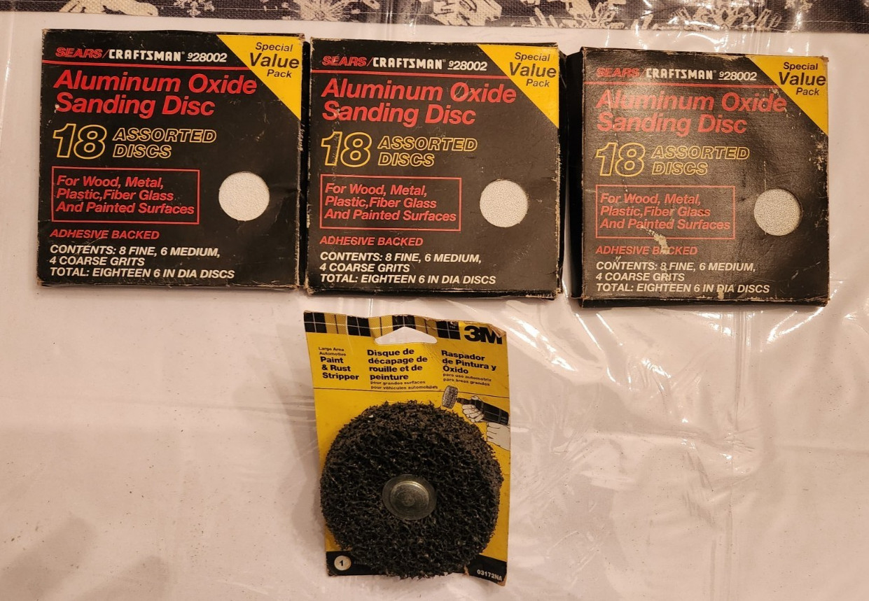 3M 4″ Aluminum Oxide Paint & Rust Stripper & 3 Packs Craftsman Sanding Disc Read