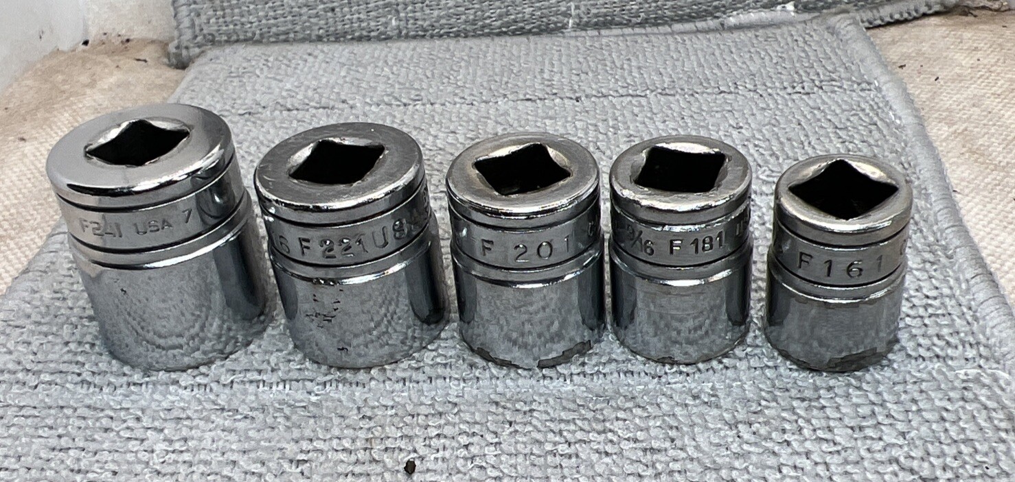 Snap On F241 F221 F201 F181 F161 3/8” Dr 3/4” 11/16” 5/8” 9/16” 1/2” 12 Pt SAE