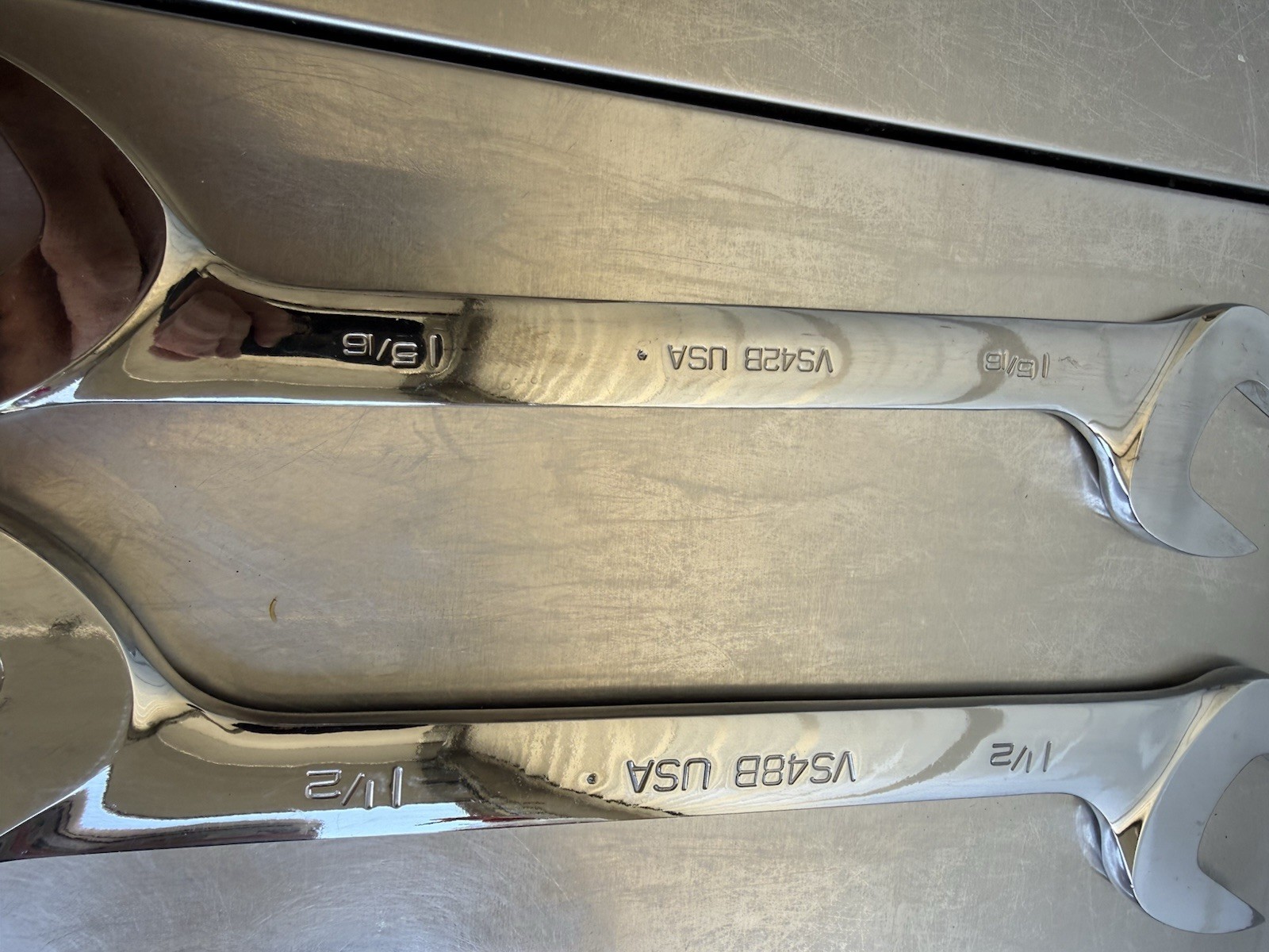 Snap-On Tools USA 2 SAE 4-Way Open-End Angle Wrench Set VS42B And VS48B Used