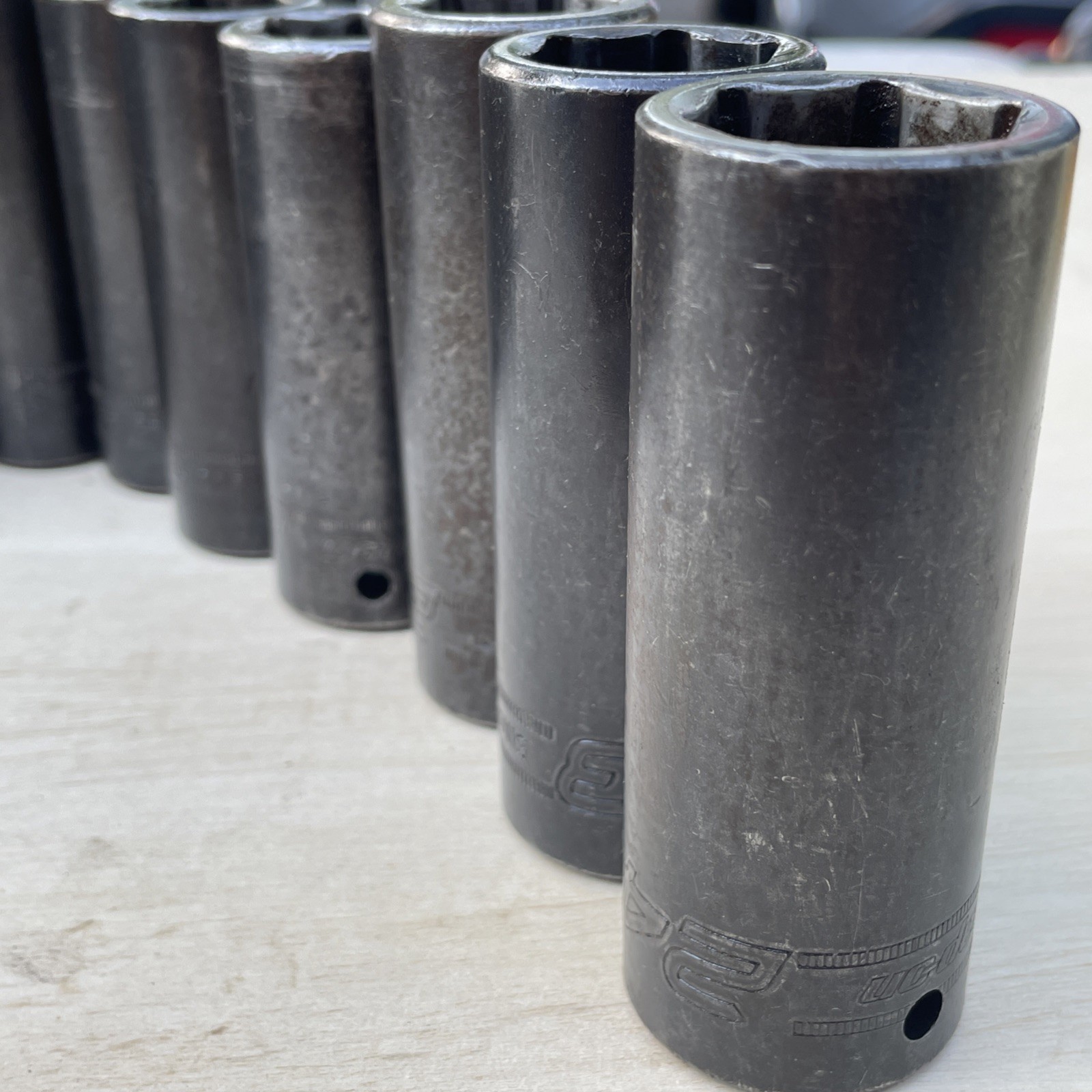 Snap-On 1/2″ Dr 6 Point Metric 10mm-24mm SIMM100A-SIMM240 Deep Socket Missing 18